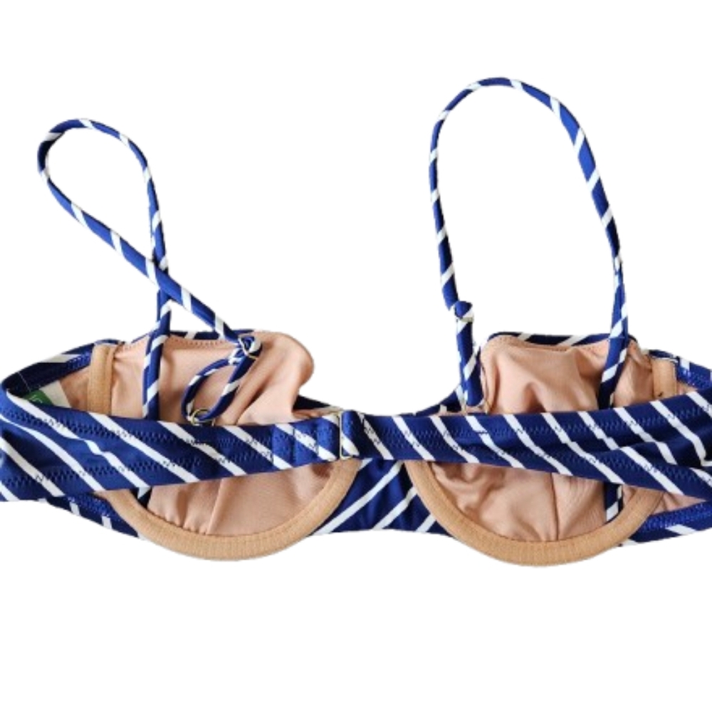 J.Crew striped balconette underwire bikini top, 34A, blue - Picture 6 of 9